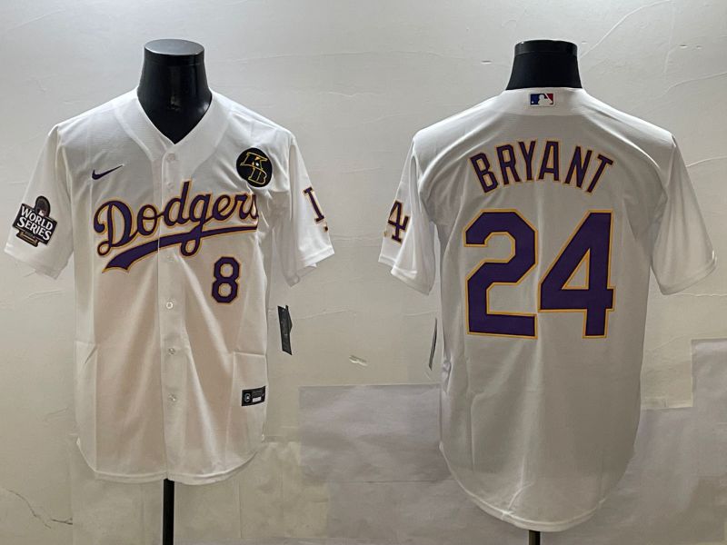 Men Los Angeles Dodgers #24 Bryant White Fashion Game 2025 Nike MLB Jersey style 3061
